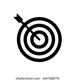 Target Arrow Icon. Focus, Goal or Dartboard in Simple Vector Sign & Trendy Symbolfor Design and Websites, Presentation or Mobile Application. 