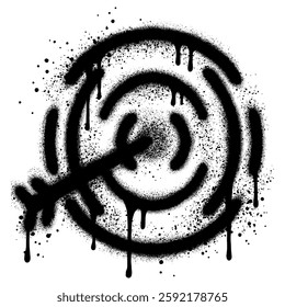 Target and arrow icon in graffiti style for business and advertising