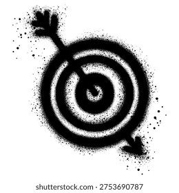 Target and arrow icon in graffiti style for business and advertising