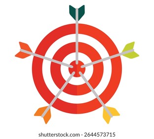 Target with arrow icon . Arrow hits the target. Archery target with arrow