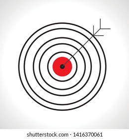 Target and arrow Icon Isolated on White Background - Vector - Vector