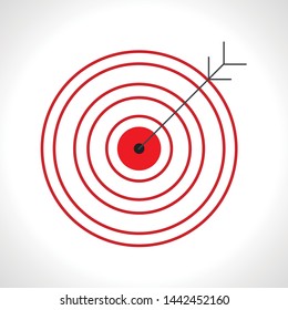 Target and arrow Icon Isolated on White Background - Vector