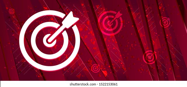 Target arrow icon isolated on Abstract design bright red banner background