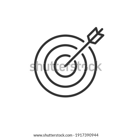 Target and arrow icon isolated on white background. Vector.