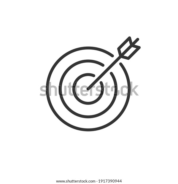 Target and arrow icon isolated on white\
background. Vector.