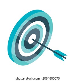 target arrow icon isometric vector