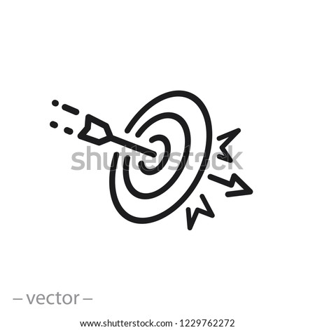 target with arrow icon, linear sign on white background - editable vector illustration eps10