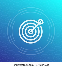 target with arrow icon in linear style, vector illustration