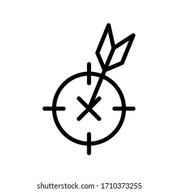 Icono de flecha de destino o logotipo símbolo de signo aislado ilustración vectorial - iconos vectoriales de estilo negro de alta calidad
