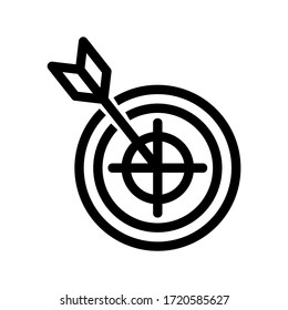 Icono de flecha de destino o logotipo símbolo de signo aislado ilustración vectorial - iconos vectoriales de estilo negro de alta calidad
