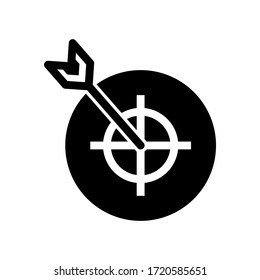 Icono de flecha de destino o logotipo símbolo de signo aislado ilustración vectorial - iconos vectoriales de estilo negro de alta calidad
