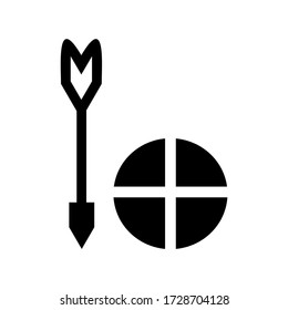 icono de flecha de destino o logotipo símbolo de signo aislado ilustración vectorial - iconos vectoriales de estilo negro de alta calidad

