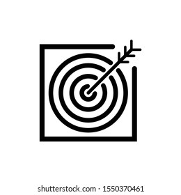 Target arrow icon in the middle of the target Conveys success as planned on the White Blackground Vector illustration