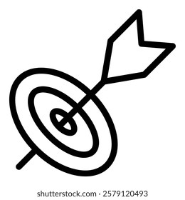 Target arrow icon outline vector. Dart bullseye. Hit dartboard