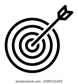 Target with Arrow Icon, Precision and Accuracy, Goal Achievement, Business Success, Strategic Focus, Performance Excellence