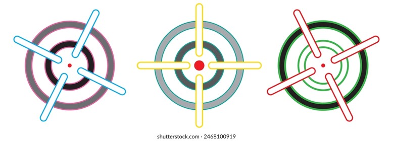 Target with arrow icon set. Archery target with arrow. Archery target with arrow isolated on transparent background. Bullseye concept vector illustration. Vector graphic EPS 10