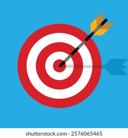 Target with arrow icon single. Archery target with arrow. Archery target with arrow isolated on transparent background. Bullseye concept vector illustration.