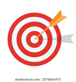 Target with arrow icon single. Archery target with arrow. Archery target with arrow isolated on transparent background. Bullseye concept vector illustration.