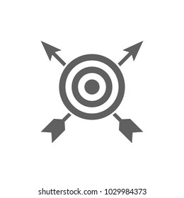 Target with arrow icon in trendy flat style isolated on white background. Symbol for your web site design, logo, app, UI. Vector illustration, EPS