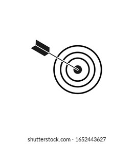 Vector de icono de destino y flecha aislado en fondo blanco