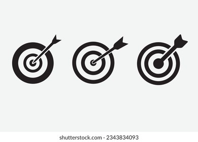 Target with arrow Icon Vector Logo Template Illustration Design