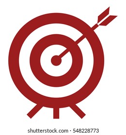 Target and arrow illustration - Flat design icon - red