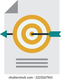 target and arrow illustration in minimal style isolated on background