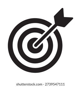 Target Arrow Line Icon – Goal Achievement Business Success Vector