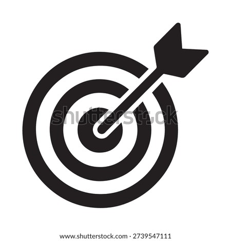 Target Arrow Line Icon – Goal Achievement Business Success Vector