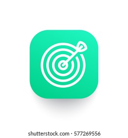 target with arrow line icon on green shape