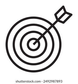 Icono de destino y línea de flecha. Ilustración vectorial.
