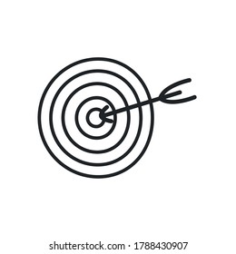 Target with arrow line style icon design, Solution success strategy idea problem innovation creativity inspiration and intelligence theme Vector illustration