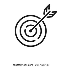 Target and arrow line symbol, vector icon for user interface.