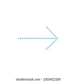 target arrow made out of crosses. aim arrow object. Vector illustration isolated on white background.