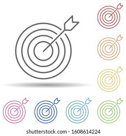 Target, arrow in multi color style icon. Simple thin line, outline vector of business icons for ui and ux, website or mobile application