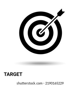 Target. A target with an arrow on a light background. Vector illustration