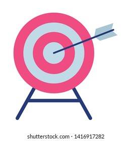 target with a arrow on middle icon cartoon isolated vector illustration graphic design