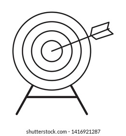 target with a arrow on middle icon cartoon isolated in black and white vector illustration graphic design