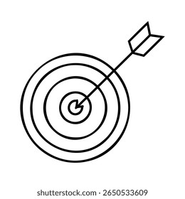 Target with arrow on representing accuracy goals bullseye