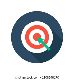 Target with Arrow on Tripod Flat Icon. Smart Goal Business Achieve