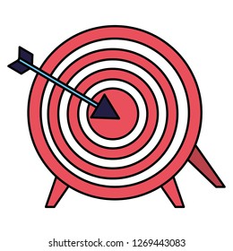 target and arrow on white background