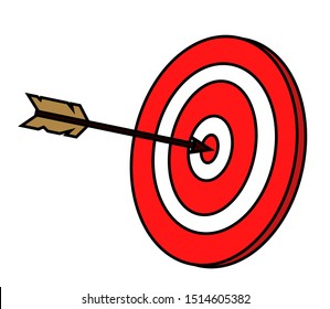 Target and arrow on a white background. Vector illustration.