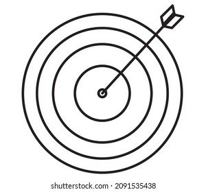 target and arrow on white background