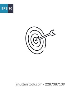 Target and arrow outline icon Vector illustration