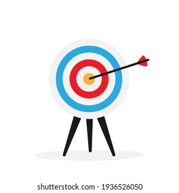 Target with arrow over white vector