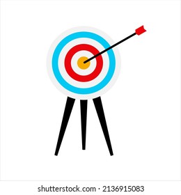 Target with arrow over white vector