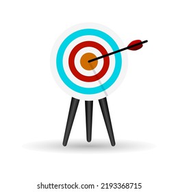 Target with arrow over white vector