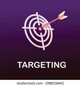 target and arrow perspective 3d style. for targeting concept. Target Icon vector for web site Computer and mobile vector.