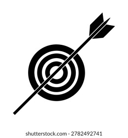 Target arrow silhouette vector art illustration