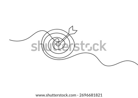 Target with an arrow silhouette vector minimal icon symbol of goal success and business accuracy design